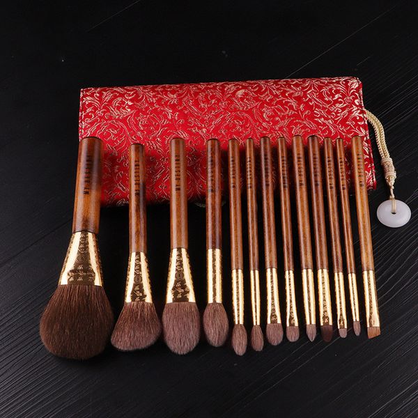 Ferramentas de maquiagem MyDestiny Makeup Brushes Ferramentas de maquiagem da série Rising Sun 13 Bruncos de alta qualidade e Tradicional Jacquard Weave Bag Cosmetic 230308