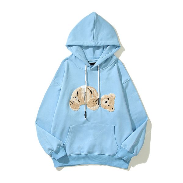 2023 Hoodie Bear Bear Erkek Kadın Tasarımcıları Hoodies Giyim Sarı Mor Mavi Beyaz Siyah Gri Kırmızı Uzun Kollu Kazak Palmiye Giysileri Kapşonlu Sweatshirtsp