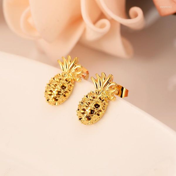 Ohrstecker Dubai Indien Afrikanische Mode Gold gefüllt Ananas für Frauen Party Mädchen Kinder Geschenk DROP