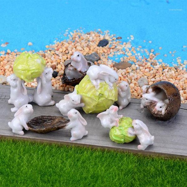 Figurine decorative Oggetti 1pc Barca Cavolo Figure Figurine in miniatura Mini Fata Giardino Micro Paesaggio Cartone animato Statua animale Resina Cra