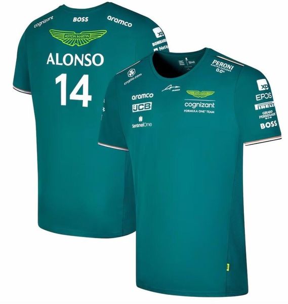 Neues 23SS Aston Martin Aramco Cognizant F1 Polos, Modemarkendesigner, offizielles Team-Polo, lässiges, schnell trocknendes Kurzarm-T-Shirt-Polo für Herren im Sommer