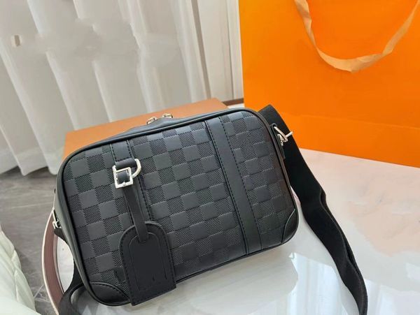 Borsa a tracolla in pelle con tracolla Liriuss Damier Infini Onyxx Borsa a tracolla di lusso firmata da uomo Zaino moda Borse a tracolla per giovani