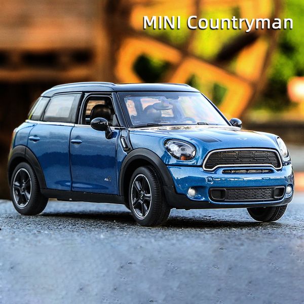 Diecast Model Car Track 1 24 Toy Car Countryman Diecast Lomloy Metal Car Modelo para Mini Coopers Modelo Carro Toy Veículos Escala Miniatura 230308