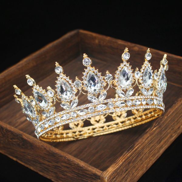 Hochzeit Haarschmuck Kristall Königin König Tiaras und Kronen Braut Diadem für Braut Frauen Kopfschmuck Ornamente Kopfschmuck 230307