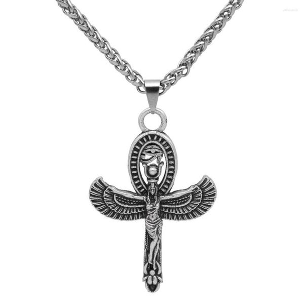 Catene Collana della dea alata Gioielli dell'antico Egitto Horus Ankh Ciondolo Accessorio da uomo