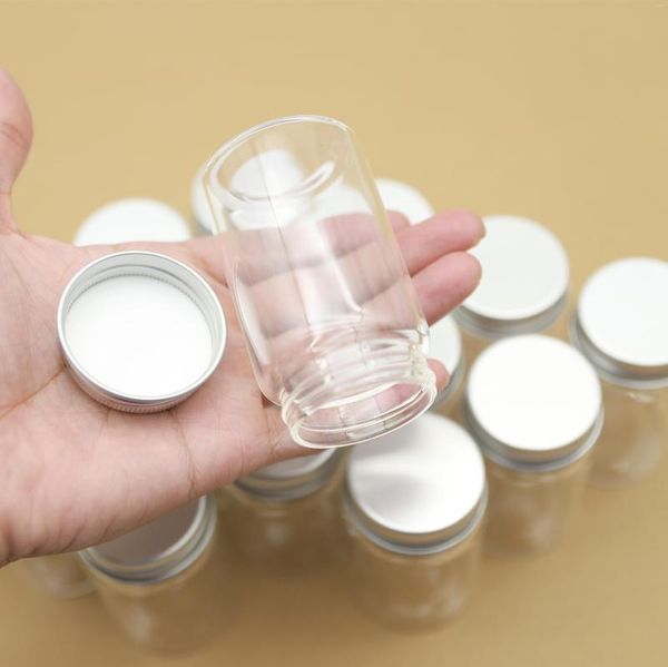 Vorratsflaschen, 12 Stück, 47 x 80 mm, 100 ml, kleine Glasflaschen, Fläschchen, Gläser, silberner Schraubverschluss, Mini-Behälter, transparent, leer