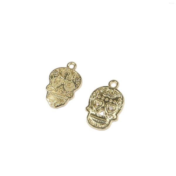 Charms Eruifa 10pcs adorável crânio ouro/prata liga de zinco jóias pendente jóias de colar de colar de colar de braceletes 2 cores