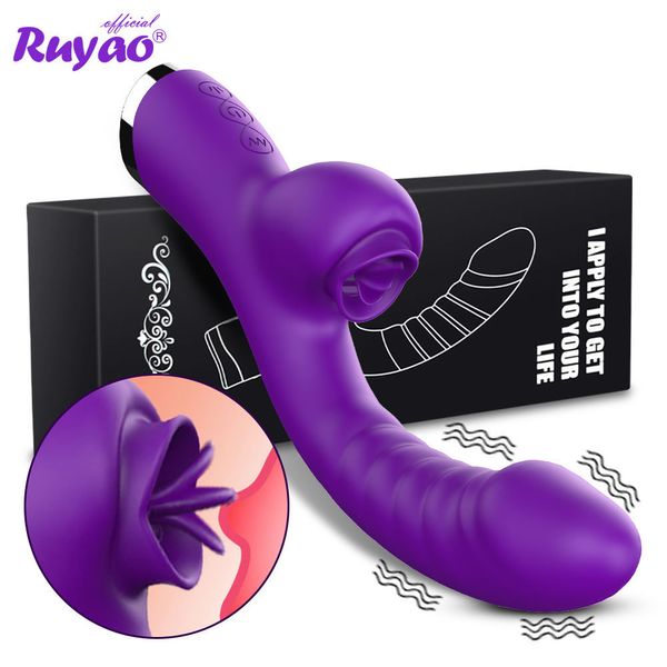 Vibratoren Vibrator für Frauen 2 in 1 Leckmaschine Klitoris Stimulator GSpot Leistungsstarke Vibro Dildo Zauberstab Weibliche Klitoris Sauger Erwachsene Sex Spielzeug 230307