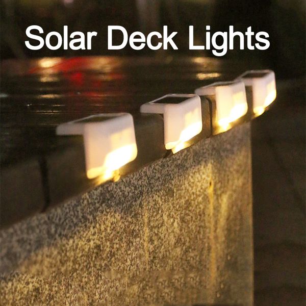 Su geçirmez LED güneş bahçe ışıkları Adım lambalar Powered Fics Post Lamba Açık Yol Yolu Avlu Veranda Merdivenleri Aydınlatma ve Çitler Crestech