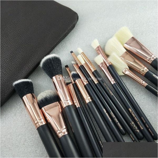 Makeup Brushes New Brand Brush 15Pcs/Set Professional Set Eyeshadow Eyeliner Blending Pencil Cosmetics Tools With Bag Drop Delivery Dhvxf