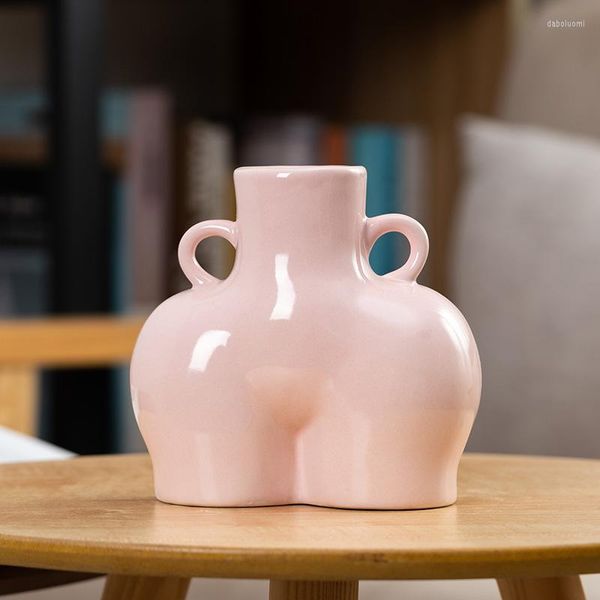 Vasi Vaso in ceramica per il corpo umano nordico Accessori per la decorazione della casa Contenitore per la disposizione dei fiori sul desktop del soggiorno Essiccato