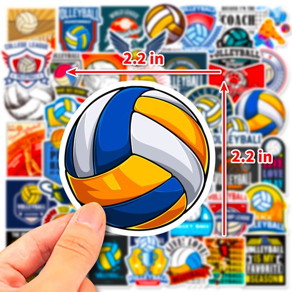 100Pcs Adesivi Pallavolo Accessori per Skate Adesivo in Vinile Impermeabile per Skateboard Laptop Notebook Bagagli Bottiglia d'Acqua Decalcomanie per Auto Giocattoli per Bambini Amici Gitf