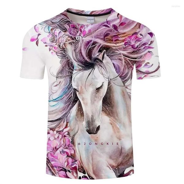 Camisetas T Men Camisetas Animais Camisa impressa 3D Moda de moda Harajuku Camisetas casuais de manga curta casual