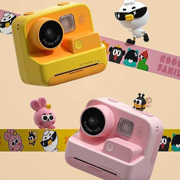 Câmera de impressão térmica de impressão instantânea infantil Câmera digital HD com 3 rolos de papel de papel de papel para crianças Toys Boy Girls