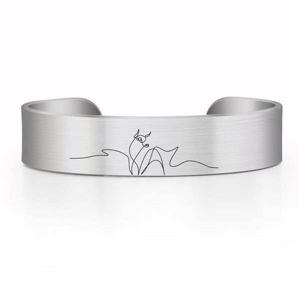 Bangle Cow Aço inoxidável Manguar