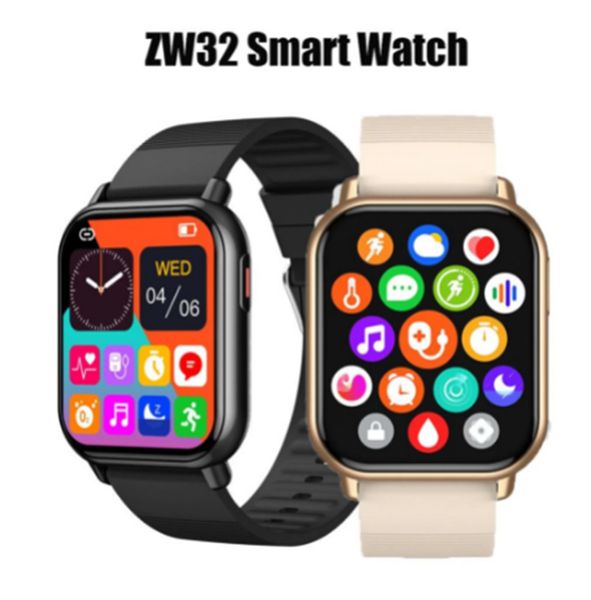 ZW32 Smart Watch 1.85 Schermo HD SmartWatch Frequenza cardiaca Ossigeno nel sangue Monitoraggio della temperatura corporea Orologio da polso con ricarica magnetica