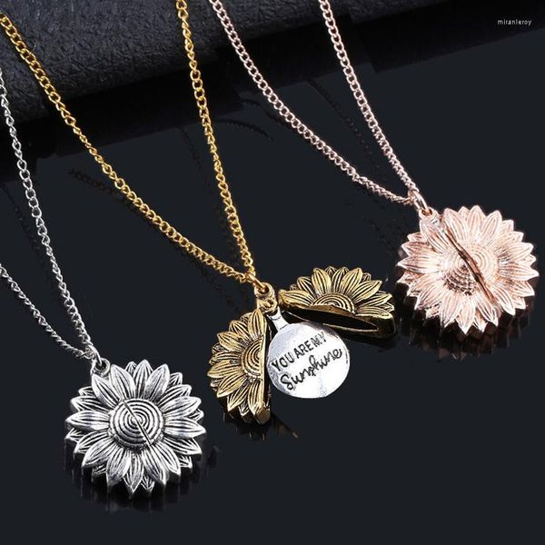 Pendentif Colliers BOEYCJR Vous Êtes Mon Soleil Fleur Collier Médaillon Ouvert Tournesol Po Pour Femmes Ou Hommes Bijoux De Mode