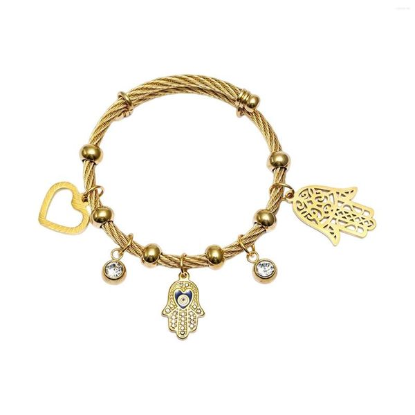 Charm-Armbänder, schickes Hamsa-Hand-von-Fatima-Armband, verstellbarer Armreif, Liebes-Herz-Anhänger für Frauen, Mutter, Teenager, Geburtstagsgeschenk, Schmuck