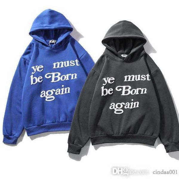 2023 Classic Wests Designer Mens Felpa con cappuccio Cpfm Kanyes Ye Must Be Born Again Stampato Womens Couple Yzys Vintage Pullover Sweater