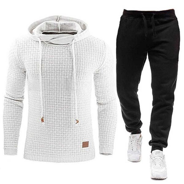 Erkek pantolon kapüşonlu marka polar takım elbise spor giyim erkekler moda pantolon jogger bahar erkek ve kadın sweatshirt takım elbise erkek kazak siyah 3xl z0306