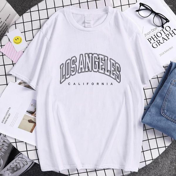 Мужские футболки T Los Angeles Соединенные Штаты Дважды наброски футболка Mens Summer Oversize Ship Fashion Пара мод