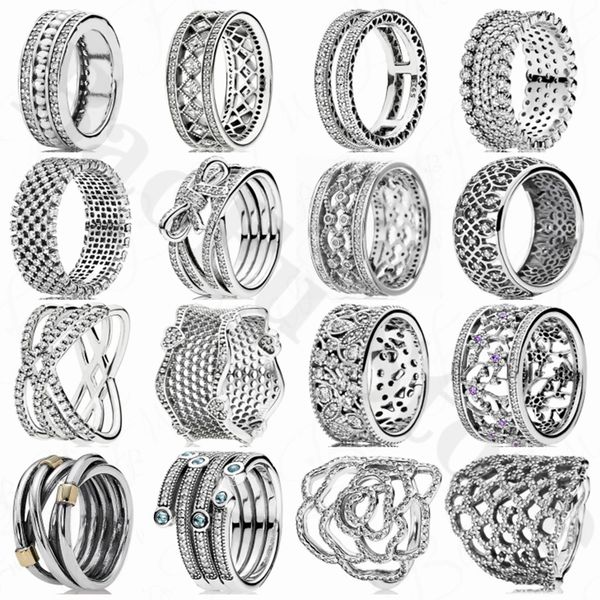 Autênticos anéis de prata esterlina 925 brilham com um pequeno anel de concha de concha padrão adequado para joias femininas de alta qualidade