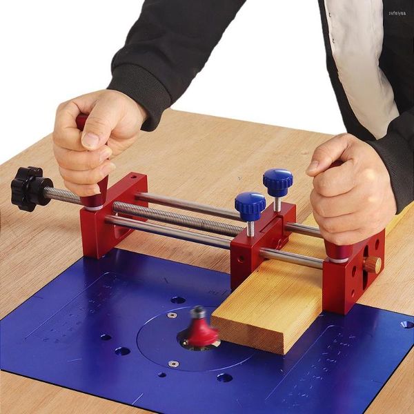 Professionelle Handwerkzeugsätze Holzbearbeitung Zapfenschneiden Sicherheitsklemme Manal Push Rail Guide Coping Schlitten für Tischsägen Router Band und Jointers