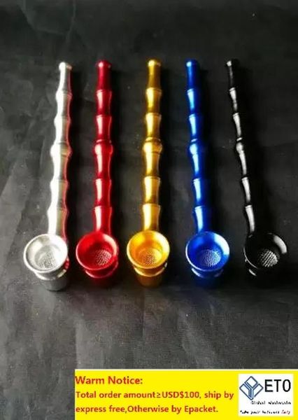 A nova cor de metal de bambu Delivery Random Hookah Fumando cachimbo Gongs Bonzes de óleo Bongos de vidro Videira