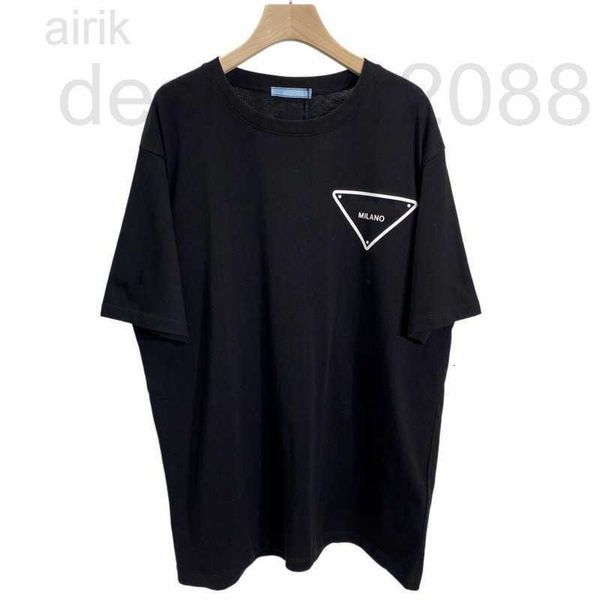 T-shirt da uomo Designer Luxury Trend Italia 3D Silicon Tee Cotton Metal Triangle t shirt Uomo Donna Tshirt in cotone moda di alta qualità 003D