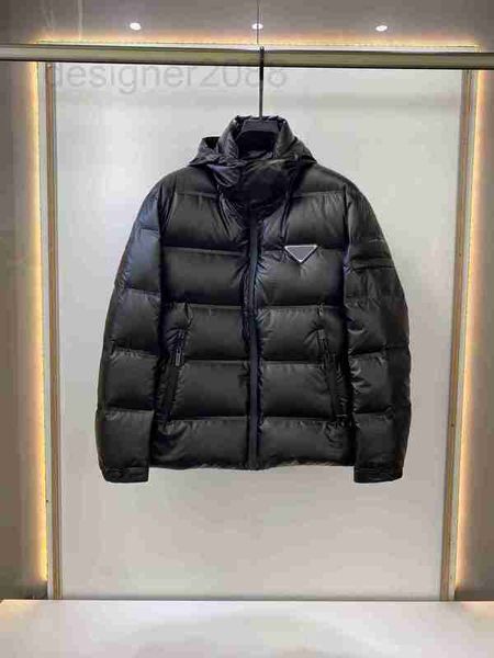 Herren -Down Parkas Designer neuer hochwertiger Baumwolldruck kurzärmeliger Runde Hals Panel Schwarz Weiß Down Winterjacke 9wv1