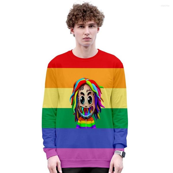 Erkek Hoodies 6ix9ine Albume Gooba Sweatshrits Erkekler/Kadınlar KPOP 2023 Sokak kıyafetleri için Hoody Moda O yaka Uzun Kollu Tam