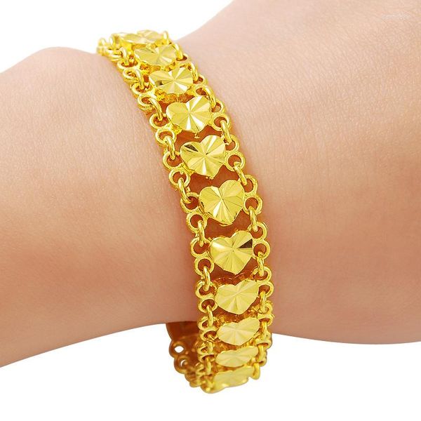 Braccialetti di fascino 24K Bracciale in oro 4MM Moda placcata fiore per auto per regalo di gioielli donna Commercio all'ingrosso