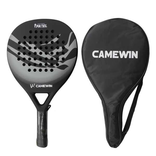 Tennisschläger CAMEWIN4013 Padel Beach Professional Carbon Fiber Soft EVA Face Paddle Racket mit Taschenabdeckung 230307