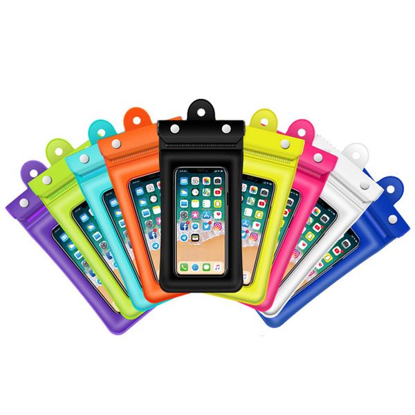 Borsa per custodie per telefoni impermeabili color caramella con borsa per impermeabili trasparenti da spiaggia in PVC con cordino