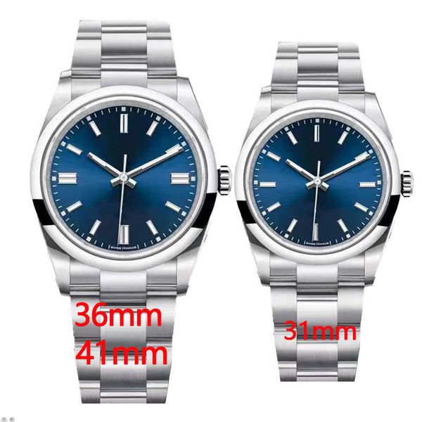 Casal Assista Mens Strap Pulseira Turquesa Dial Azul Mulher 31mm 36mm Automático Mecânico 904L Inoxidável Safira Cor Luxuoso Lady Designer Relógios