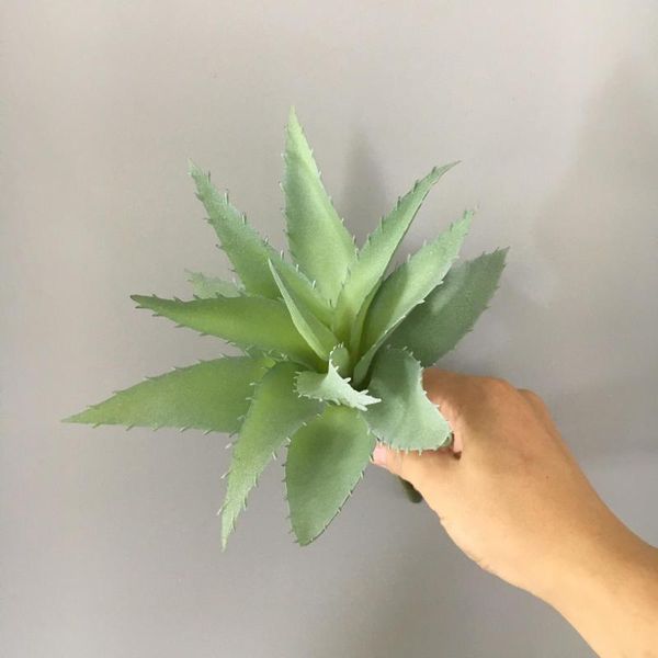 Dekoratif çiçekler yapay yeşil bitki saksı simülasyonu etli aloe plastik yumuşak tutkal agave diy ev dekor ofis masaüstü süsler