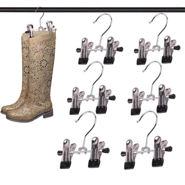 Cabides 6pcs Clipes ajustáveis ​​botas Ultra Fine Space Double Boot Suports para Organizador Holding Holding Alto