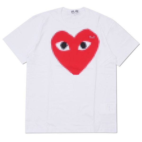 Designer Tee Mens camisetas CDG com des Garcons Little Red Heart Play Tir Shirt White Mass Tee RN1W