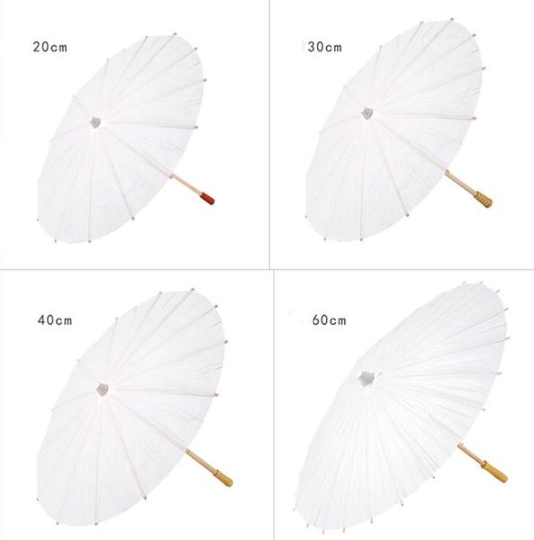 Guarda-sóis de casamento de noiva clássico guarda-chuva de papel branco chinês mini artesanato guarda-chuva 4 diâmetro 20 30 40 60 cm para atacado