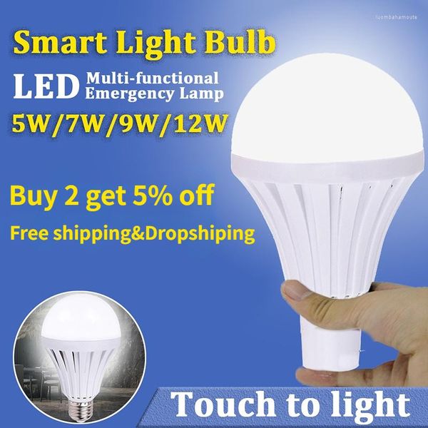 Smart Light Bulb Lampadine a LED 5W 7W 9W 12W Lampada di emergenza ricaricabile Magia per illuminazione da campeggio all'aperto domestica