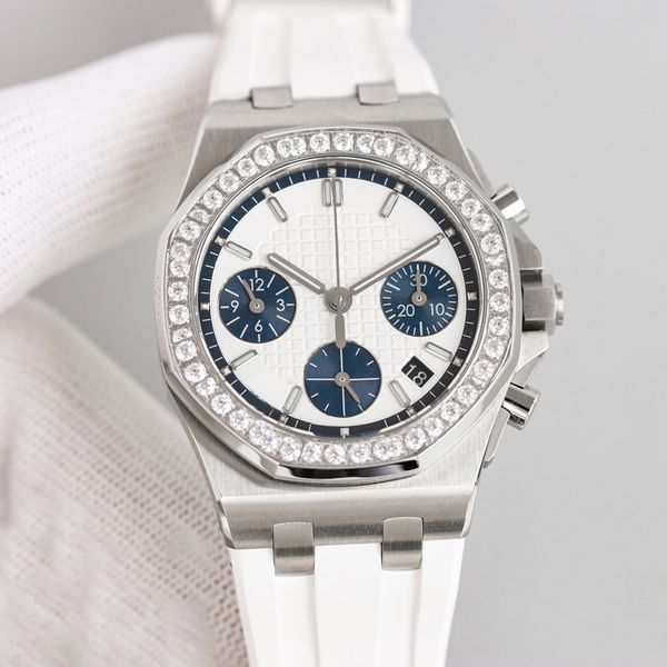 cronografo orologio da donna Movimento meccanico automatico Orologio 37mm Fashion Business Orologio da polso Montre De Luxe per donna