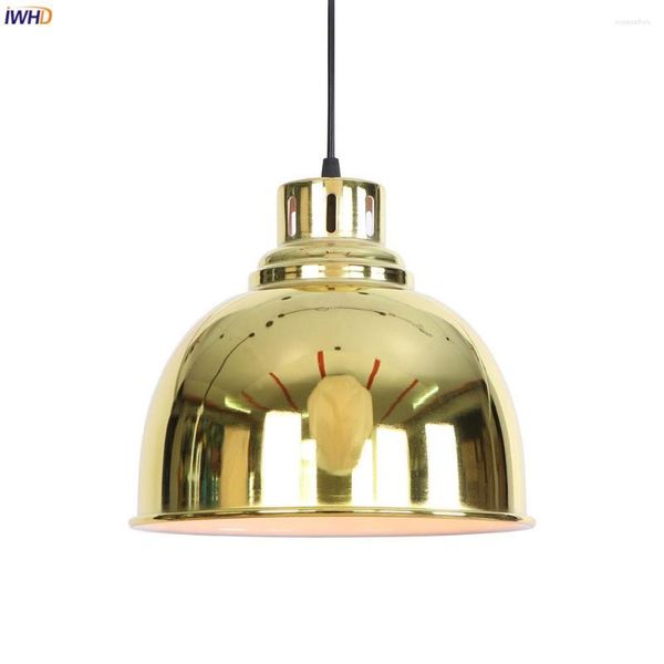 Lâmpadas pendentes IWHD Gold Iron Wrount Hanglamp Dinning Room Lights Decor Loft Lightures Industrial Lugares de luz vintage LED