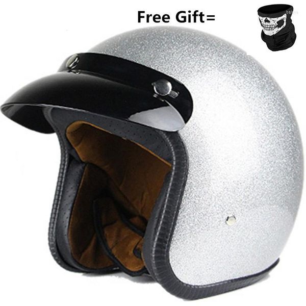 Caschi moto Casco sportivo 8658 Dirt Bike Glossy Silver Street Open Casco protettivo integrale Motocross