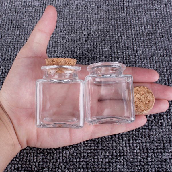 Garrafas de armazenamento frascos de 6pcs 50ml 4254mm garrafas de vidro quadrado transparente com rolhas de rolhas vazias doces alimentos grade de frascos dos frascos para artesanato de arte j230301