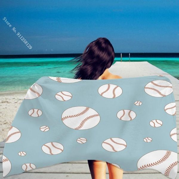 Asciugamano Baseball Bagno Doccia Divertente Sport Spiaggia asciutta Tessili per la casa Rettangolare Decorazione assorbente