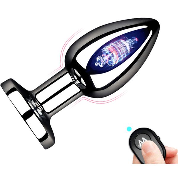 Brinquedos anal metal butt plug vibrador sem fio controle remoto ânus masturbação sexo para homens homens gays games adultos produtos 10 velocidades 230307