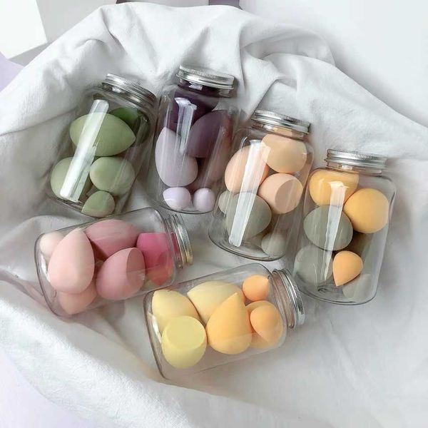 Банки для хранения банки 7pcs макияж губчатая губка водяная плата Super Soft Cosmetics Puff для порошкового жидкого крема Фонд Оптом J230301