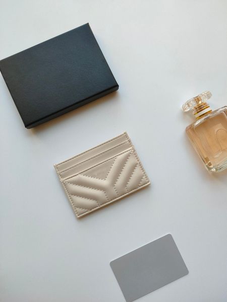 Designer-Kartenhalter, Designer-Geldbörse für Damen, Kartenhalter, Kaviar-Mini-Geldbörse, Designer-Geldbörse aus echtem Leder in reiner Farbe, luxuriöse schwarze Geldbörse mit Box