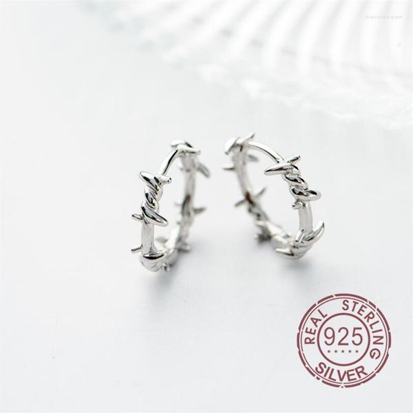 Brincos de argola 925 Brincho de prata esterlina Clipe de manguito de orelha farpado no presente S925 para mulheres joias adolescentes