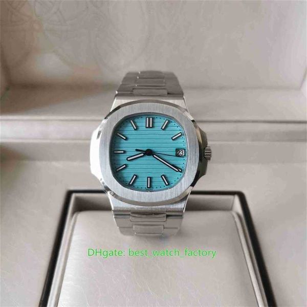 Дизайнерские часы Factory Perfect Watches 40 Nautilus 5711 010 Sky Blue Dial 904L Сталь CAL 324SC Движение Прозрачное механическое автоматы273G